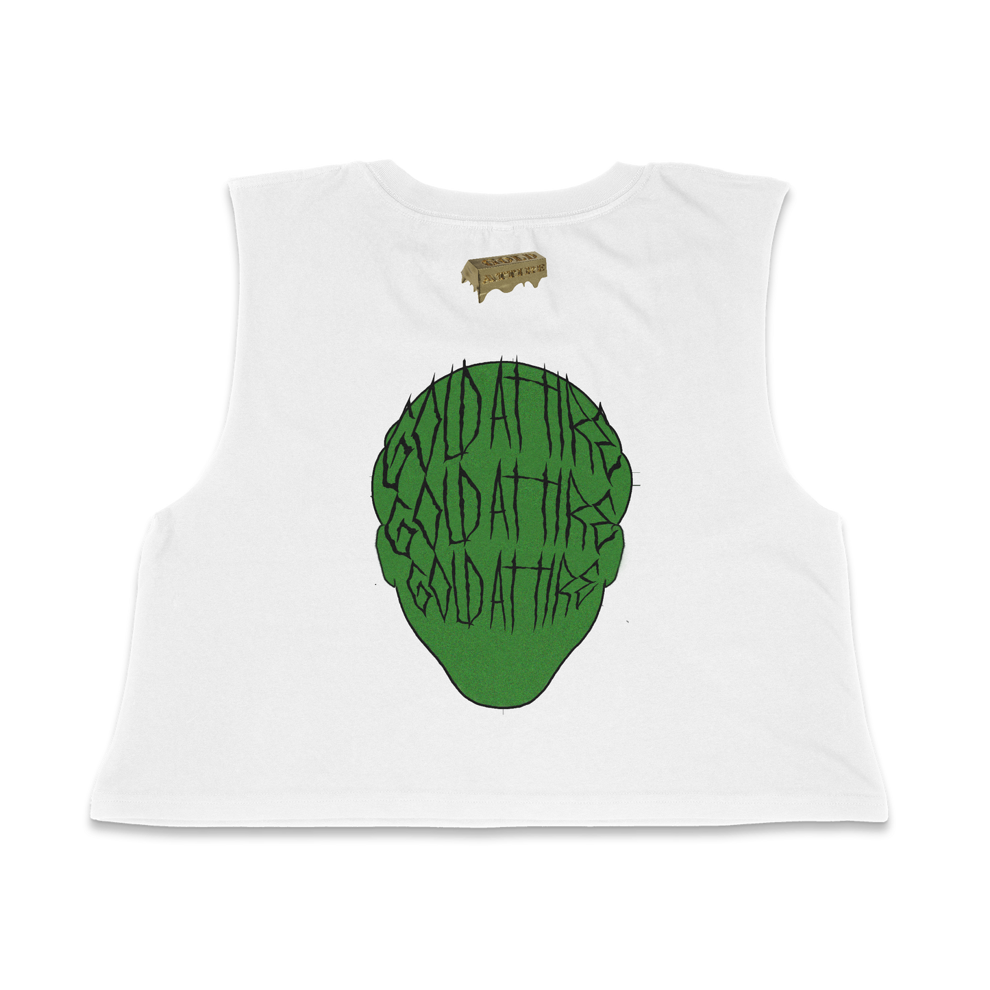 Crop Alien Head (White)