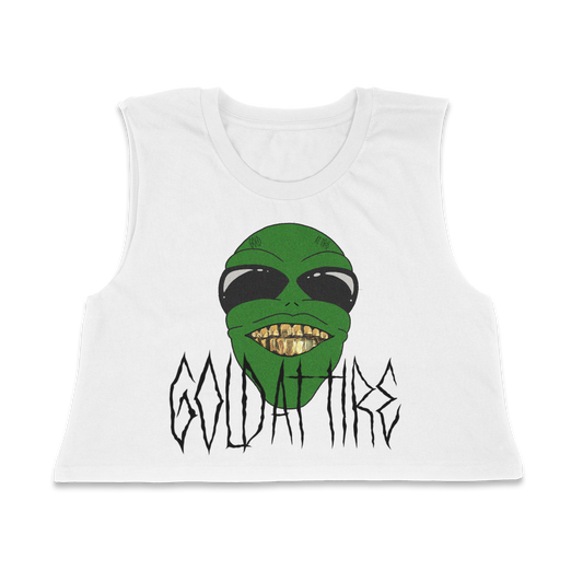 Crop Alien Head (White)
